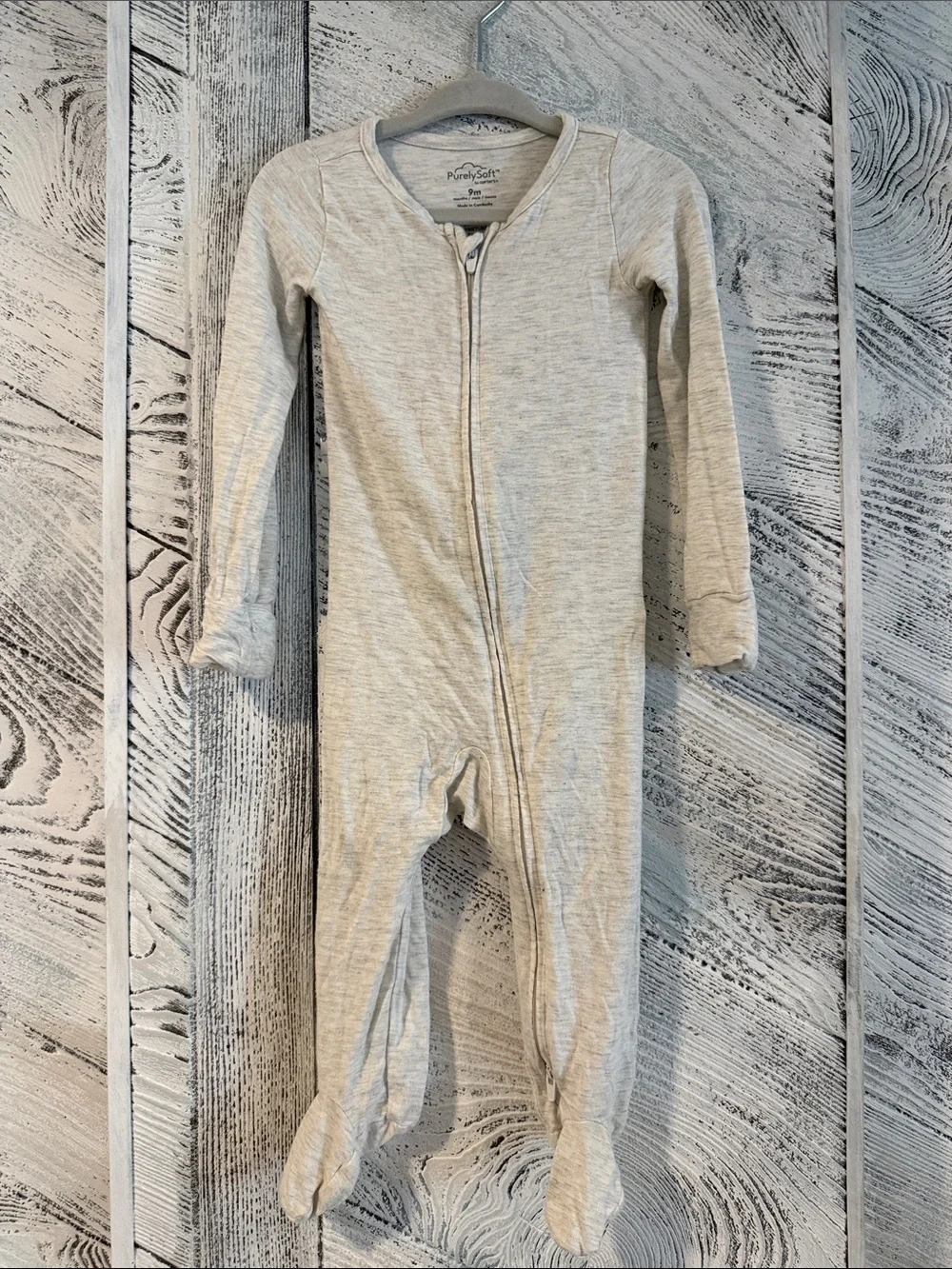 carter’s purely soft Cream Zipper Footed Baby One-Piece